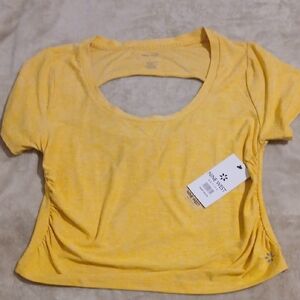 Active Nine West Sunny Yellow Cut-Out Crop Top